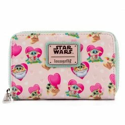 Lounge Fly Star Wars: Mandalorian - Grogu Valentines Loungefly Zip Purse