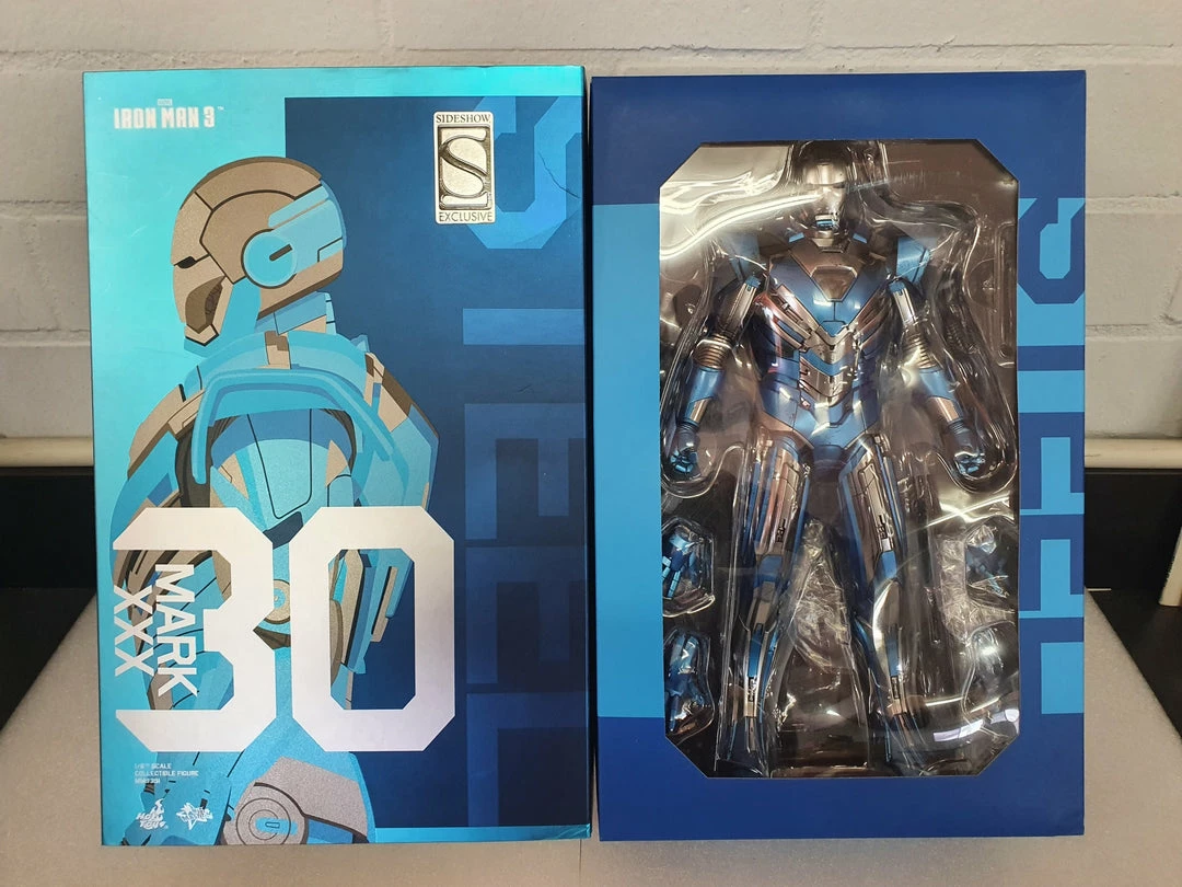 Elijah Franco Rare Collectables IRON MAN 3 BLUE STEEL (MARK XXX) 1/6TH SCALE COLLECTABLE HOT TOY FIGURINE 1 Elijah Franco Rare Collectables IRON MAN 3 BLUE STEEL (MARK XXX) 1/6TH SCALE COLLECTABLE HOT TOY FIGURINE
