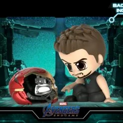 Hot Toys Figurines Avengers 4: Endgame - Tony Stark With Helmet & Backdrop Cosbaby