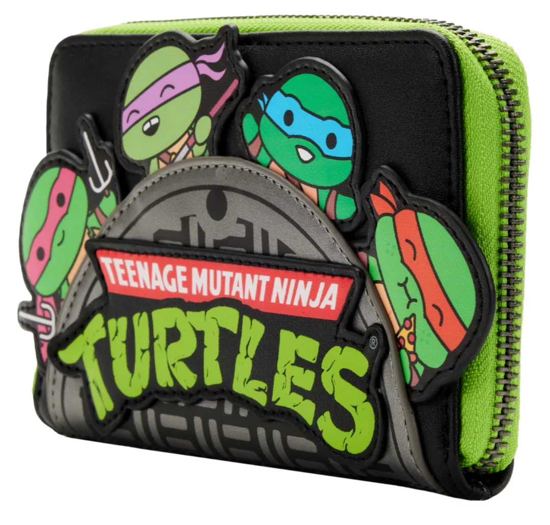 Lounge Fly TMNT - Sewer Cap Loungefly Zip Purse 2 Lounge Fly TMNT - Sewer Cap Loungefly Zip Purse