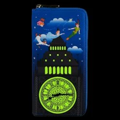 Lounge Fly Peter Pan - Glow Clock Loungefly Zip Purse Bags & Wallets