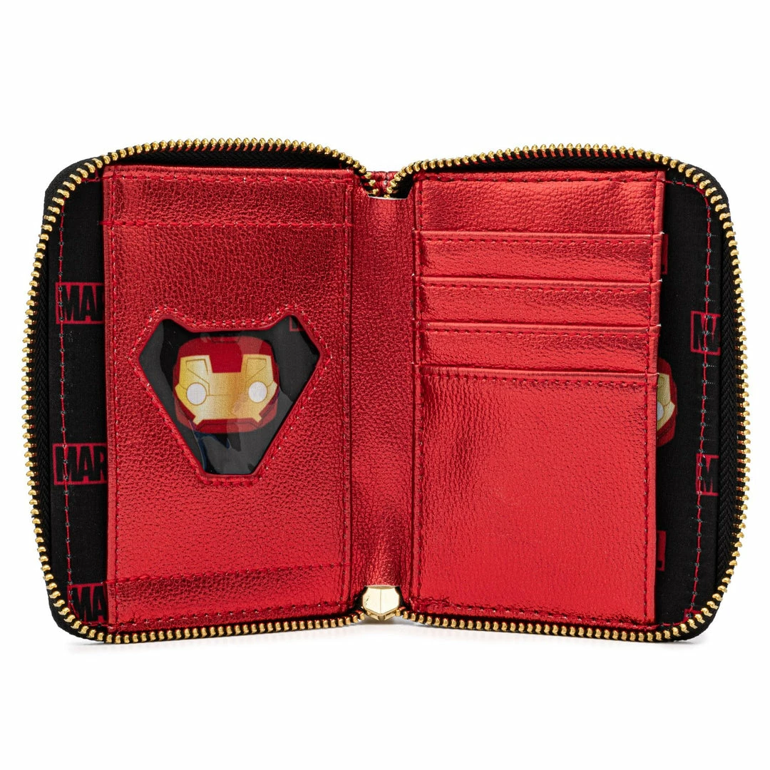Lounge Fly Iron Man - Head Loungefly Zip Purse 2 Lounge Fly Iron Man - Head Loungefly Zip Purse